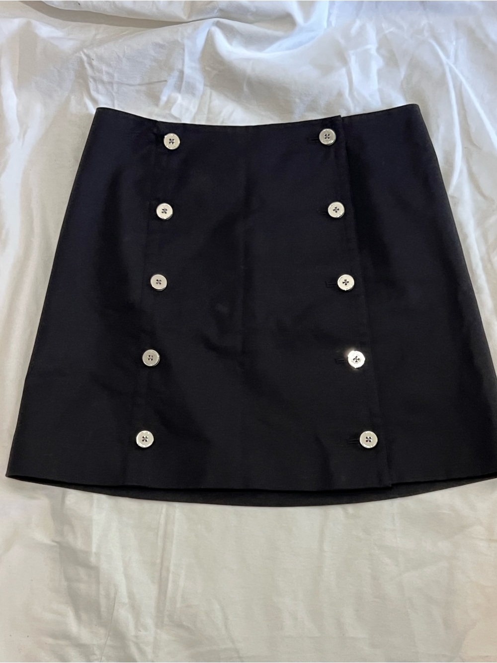 Michael Kors Black Mini Skirt with Contrast Buttons